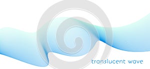 Translucent light blue wave on white background. Subtle pattern