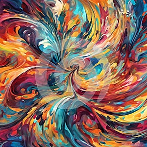 Translucent mesmerizing symphony combination of bright colors and abstract patterns