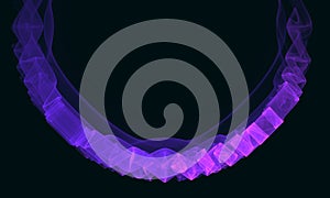 Translucent purple violet elements, particles or fluids moving in deep galactic space creating abyss of perspective.