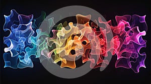 Translucent puzzle with complex, layered design photo