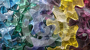 Translucent puzzle with complex, layered design photo