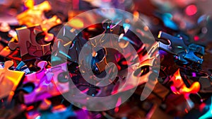Translucent puzzle with complex, layered design photo