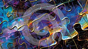 Translucent puzzle with complex, layered design photo