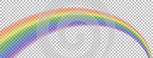 Translucent rainbow arcing from afar to the foreground. Isolated element for Your design.