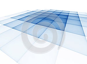Translucent surface in a blue cage