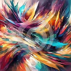 translucent symphony: a mesmerizing composition of vibrant colors and abstract shapes