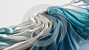 Translucent thin fabric fluttering in the wind. Abstract wavy background