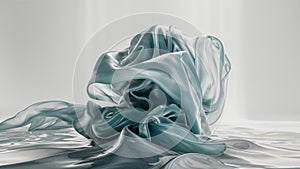 Translucent thin fabric fluttering in the wind. Abstract wavy background