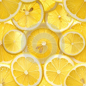 Translucent Tightly Packed Pattern of Lemon Slices
