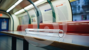 Translucent Tube On Subway Platform: A Hyperrealistic Study Of Environmental Awareness