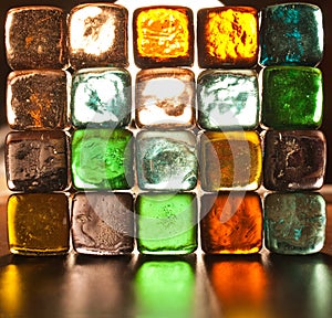 Translucent wall of glass stones photo