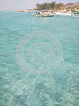 Translucent water in Gili Trawangan, Lombok