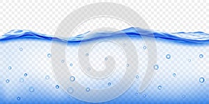 Translucent water wave with air bubbles