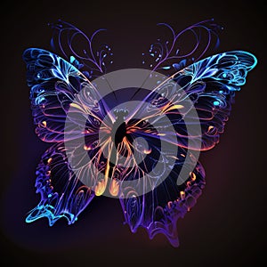 Translucid luminescence butterfly. Generative AI