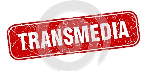 transmedia stamp. transmedia square grungy isolated sign.