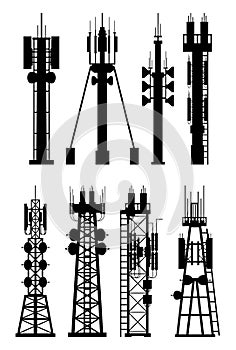 Transmission Cellular Tower Antenna Silhouette.