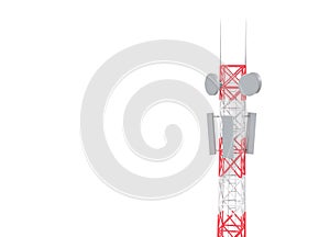 Transmission cellular towers and mobile phone communications antennas. 3d illustration