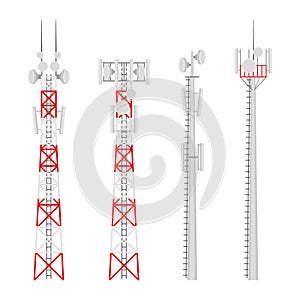 Transmission cellular wireless towers vector set