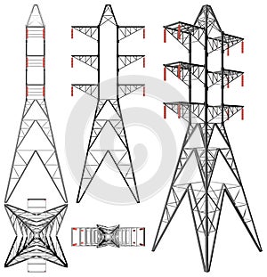 Transmission Electricity Tower Illustration Vector