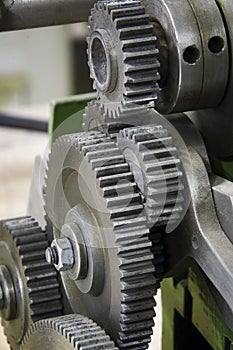 Transmission of old engine detail view