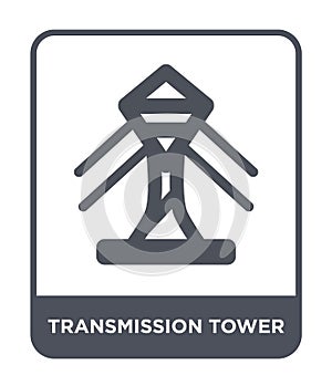 transmission tower icon in trendy design style. transmission tower icon isolated on white background. transmission tower vector