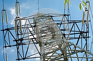 A transmission tower or power tower