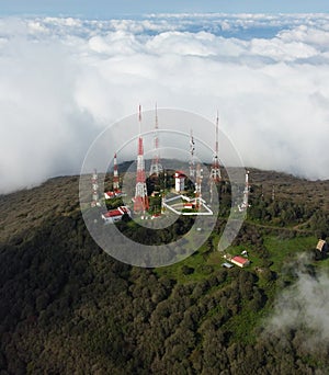 Transmission towers of the Cerro de Culiacan in Cortazar Guanajuato photo