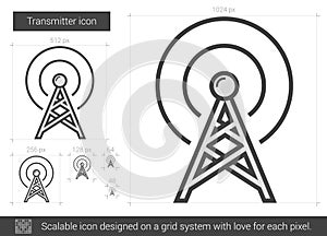 Transmitter line icon.