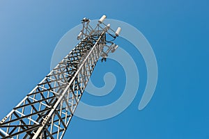 The Transmitter mast against blue sky