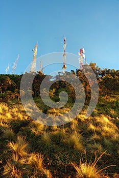 Transmitter pole at top of Bromo mountain