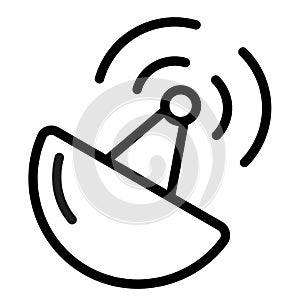 Transmitter satelite antena single isolated icon with outline style