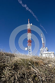 Transmitter tower on a mountain