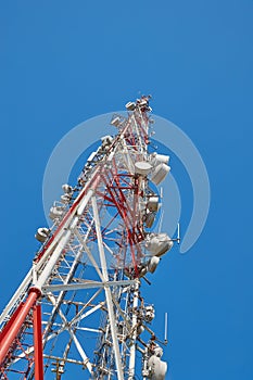 Transmitter towers, blue sky