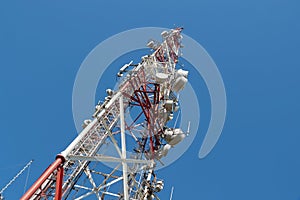 Transmitter towers, blue sky