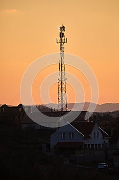 Transmitter towers on a hill