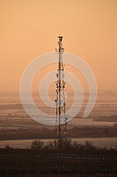 Transmitter towers on a hill