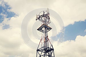 Transmitters and aerials on telecommunication tower