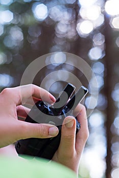 Transmitters in hand.