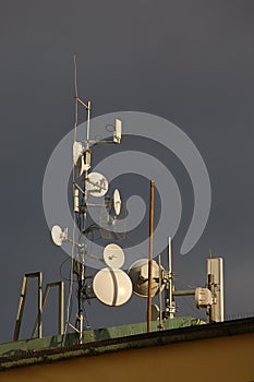 Transmitters on a roof