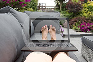 Transparant laptopscreen photo