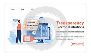 Transparency in Branding Illustration. Highlights the importance of clear production processes.