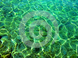 Transparency sea water. photo