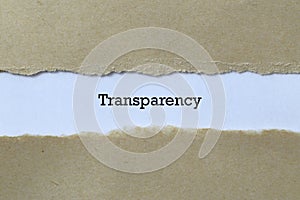 Transparency on white paper