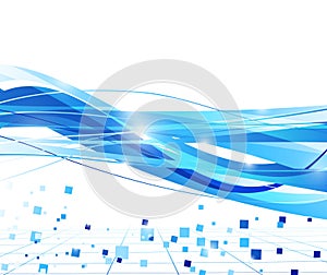 Transparent abstract blue wave background