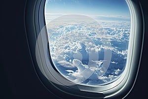 Transparent Airplane window. Generate Ai