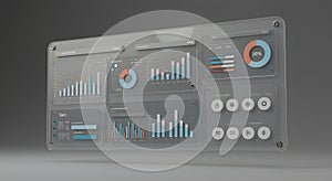 Futuristic Transparent Data Dashboard Display