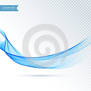 Transparent background with blue wave effect