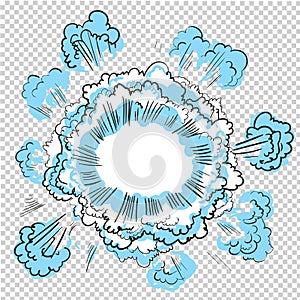 Transparent Background with Boom comic book explosion vector design