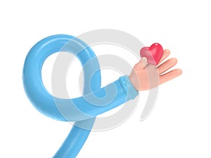 Transparent Backgrounds Mock-up. Charity concept. Donator holding heart in their hands. Supports PNG files photo