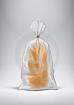 Transparent bag for new design bread package. Sketch style